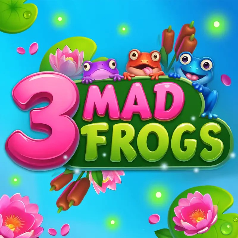 Слот 3 Mad Frogs с лягушками на фоне пруда